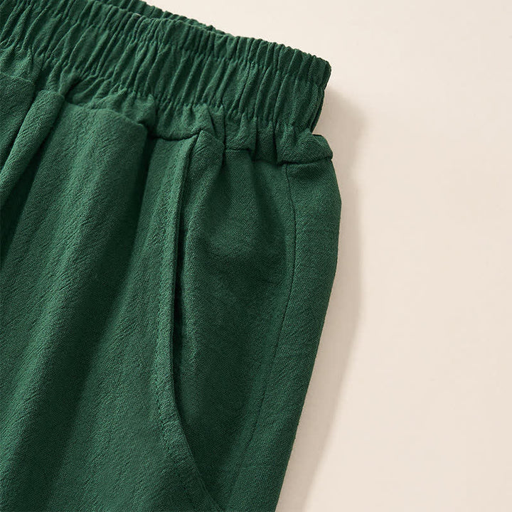 Buddha Stones Summer Retro Lace Patchwork Desgin High Waist Women's Tapered Capri Pants With Pockets - image 10