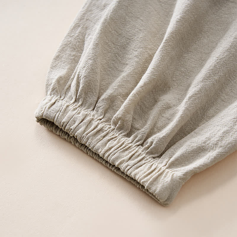 Buddha Stones Summer Retro Lace Patchwork Desgin High Waist Women's Tapered Capri Pants With Pockets - image 6