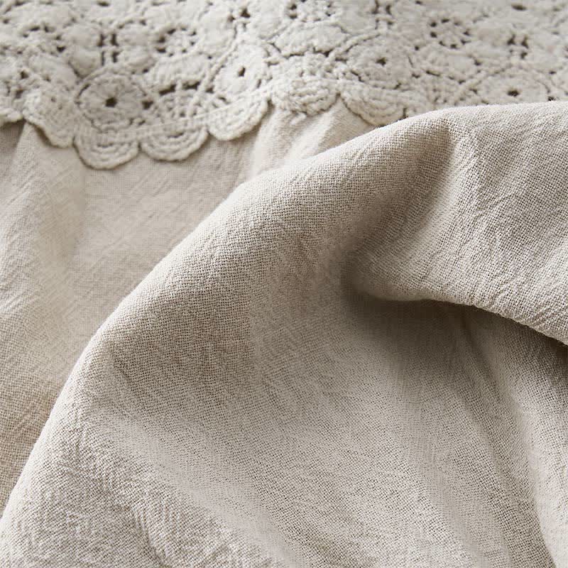 Buddha Stones Summer Retro Lace Patchwork Desgin High Waist Women's Tapered Capri Pants With Pockets - image 4