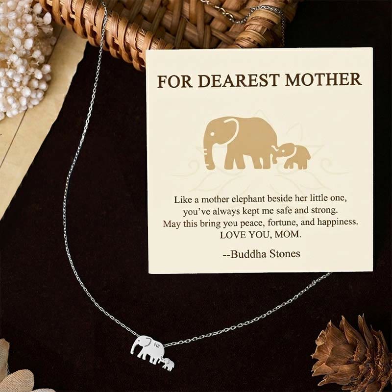Buddha Stones "FOR DEAREST MOTHER" Elephant 925 Sterling Silver Necklace Pendants Includes Gift Message Card - Silver Elephant - Standard Gift Box - image 11