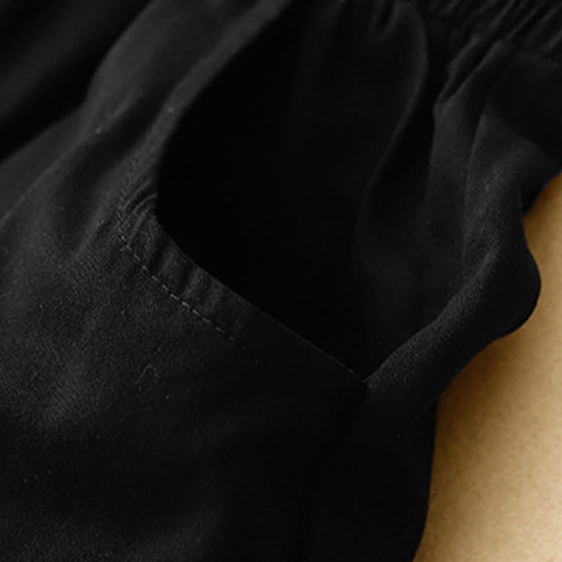 Buddha Stones Summer Cotton Elastic Waist Women's Half Pants With Pockets - image 12