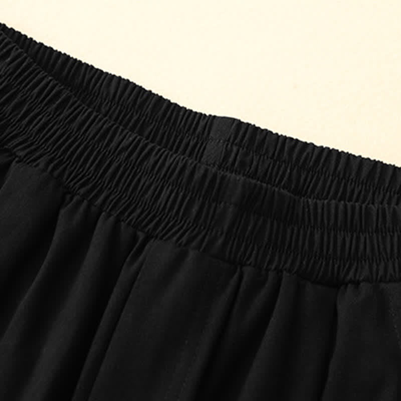 Buddha Stones Summer Cotton Elastic Waist Women's Half Pants With Pockets - image 10