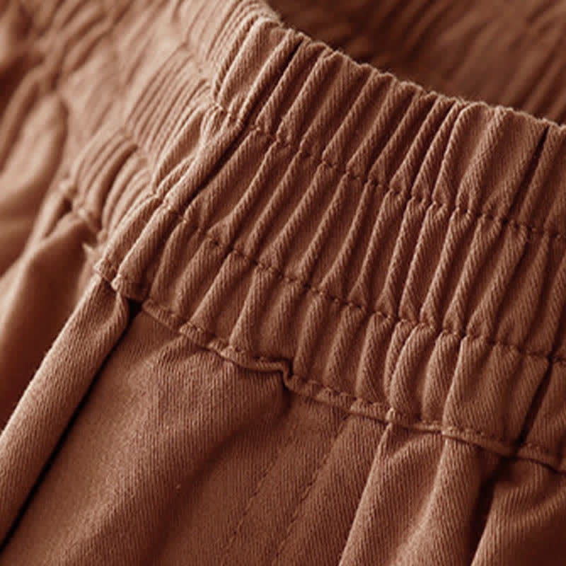 Buddha Stones Summer Cotton Elastic Waist Women's Half Pants With Pockets - image 16