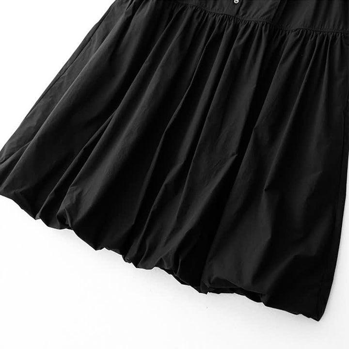 Buddha Stones Summer Buttons Pleated Knee Length Women's Sleeveless Dress With Pockets - image 20