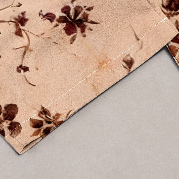 Buddha Stones Pure Cotton Retro Branch Flowers Pattern Elastic Waist Women's Pants With Pockets - image 7