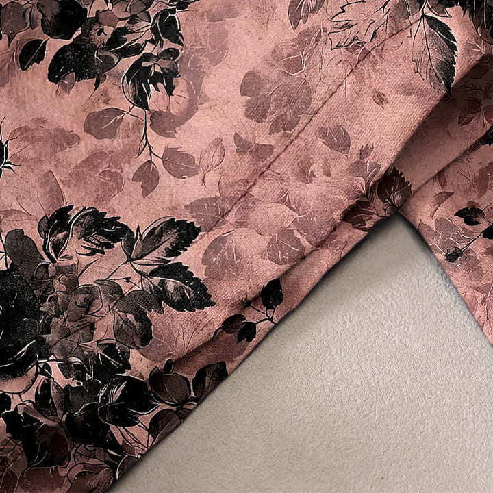 Buddha Stones Pure Cotton Rose Pattern Elastic Waist Drawstring Women's Pants With Pockets - image 10