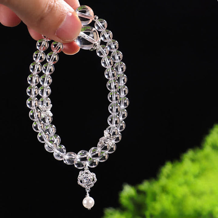 Buddha Stones Natural Clear Quartz Pearl Clarity Bracelet - image 9