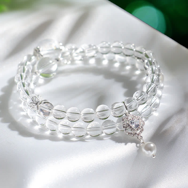 Buddha Stones Natural Clear Quartz Pearl Clarity Bracelet - image 8