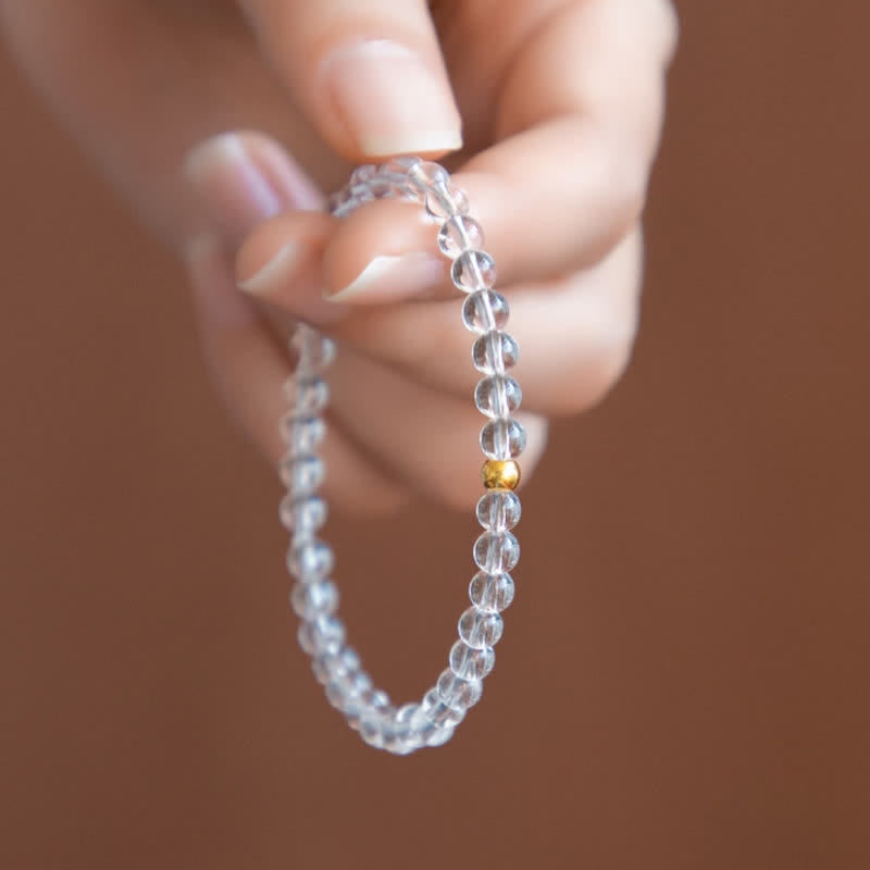Buddha Stones Natural 4mm Clear Quartz Meditation Bracelet - image 7