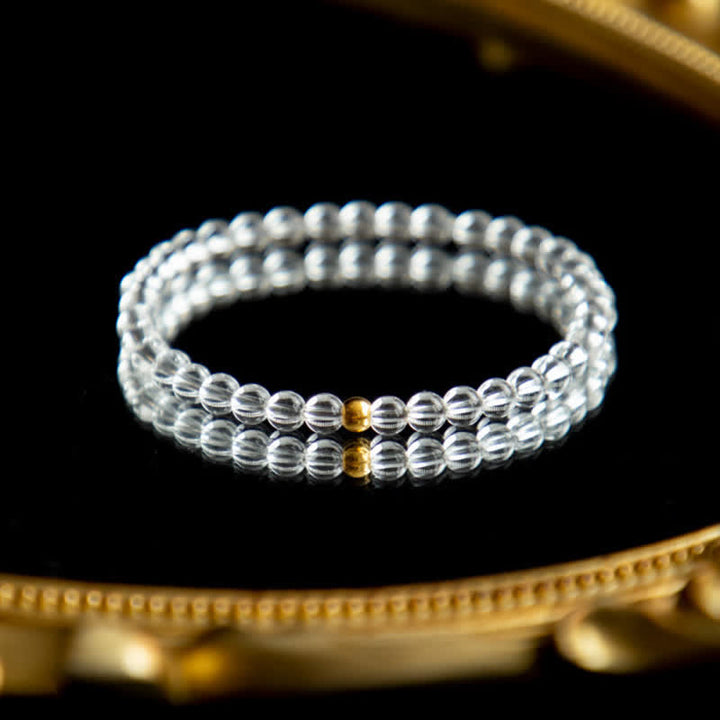 Buddha Stones Natural 4mm Clear Quartz Meditation Bracelet - image 2