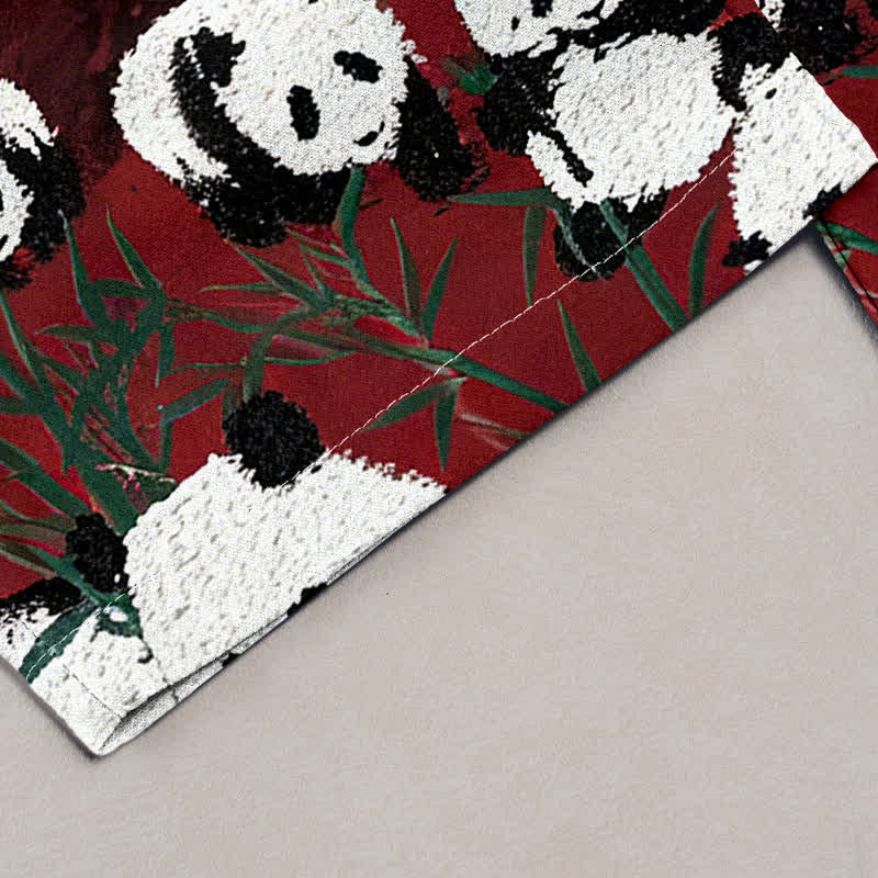 Buddha Stones Cotton Pandas Bamboo Print Elastic Waist Women's Pants With Pockets - image 4