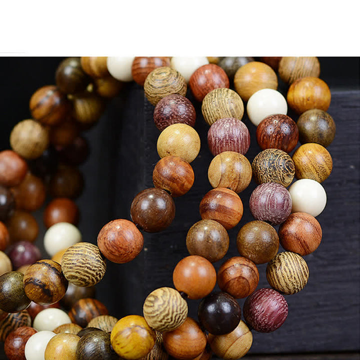 Buddha Stones 108 Beads Multi-Tone Natural Wood Calm Energy Mala - image 10
