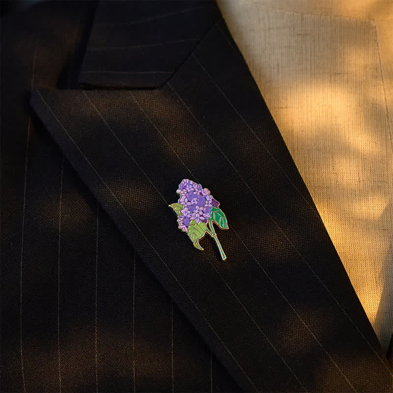 Buddha Stones Small Forget-Me-Not Corn Poppy Lily of the Valley Hydrangea Lupine Copper Brooch - image 15