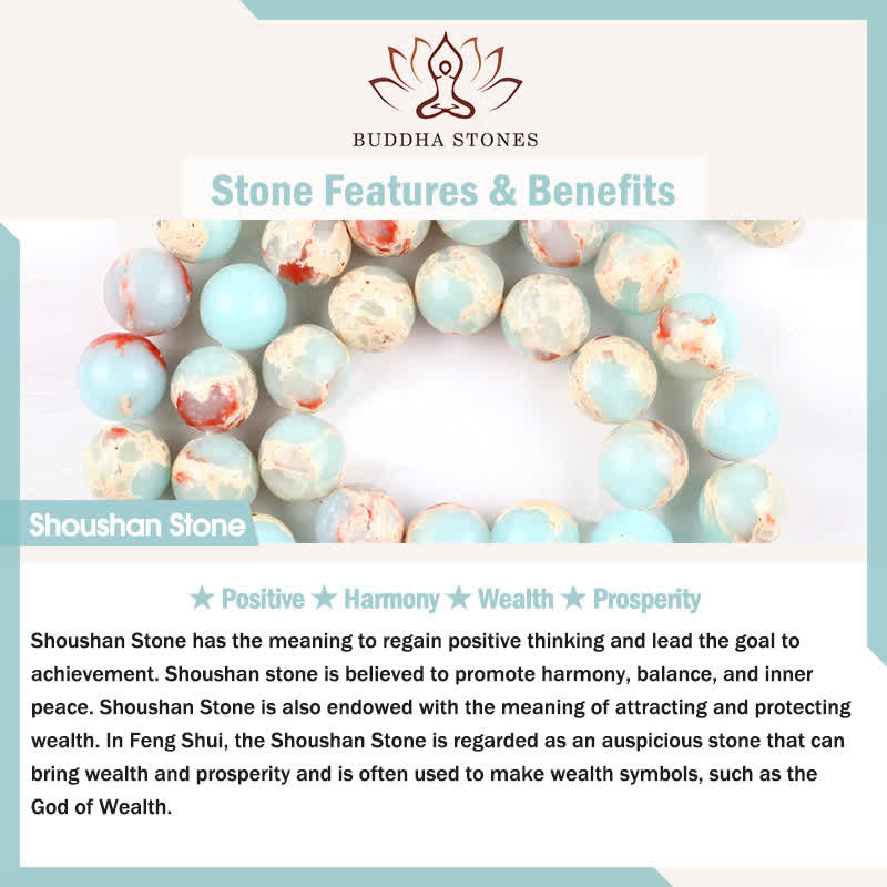 Buddha Stones 3pcs "Ease Emotional Waves" Amazonite Relax Bracelet Includes Gift Message Card - image 9