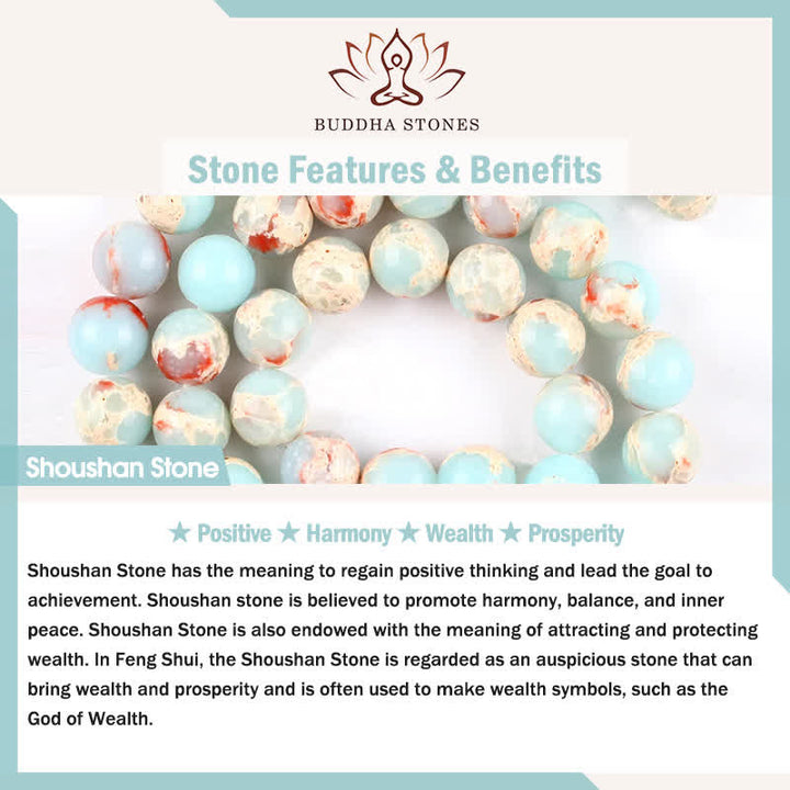 Buddha Stones 3pcs "Ease Emotional Waves" Amazonite Relax Bracelet Includes Gift Message Card - image 9