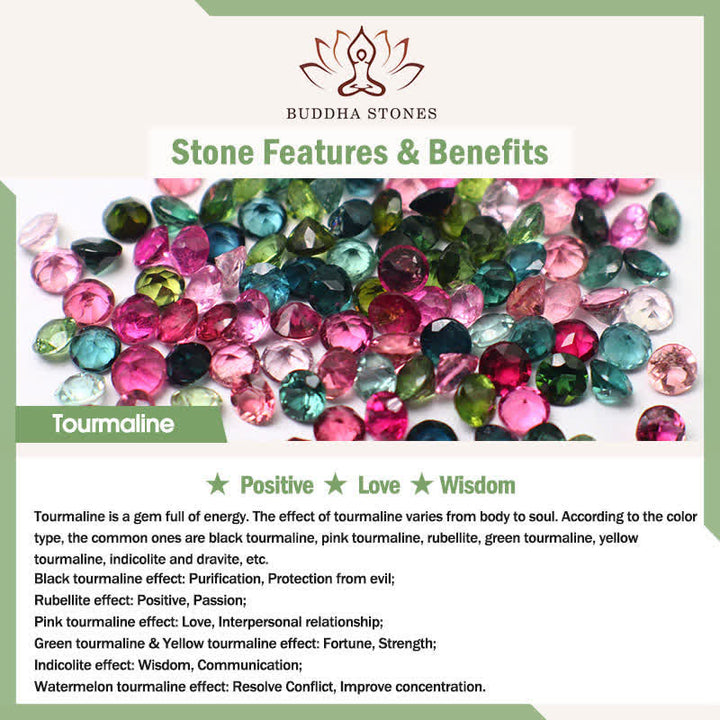 Buddha Stones Rainbow Tourmaline Starfish Charm Protection Triple Wrap Bracelet - image 5