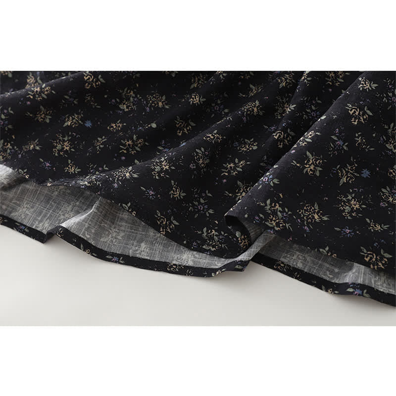 Buddha Stones Floral Elastic Waist Ruffle Hem Women's Skirt - image 7