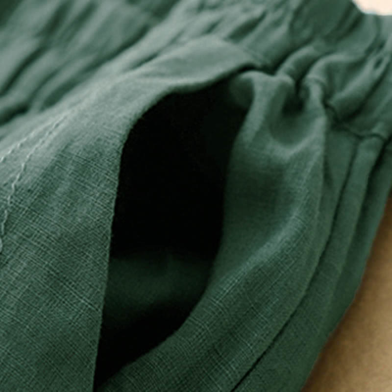 Buddha Stones Summer Linen Women's Tapered Pants With Pockets - image 2