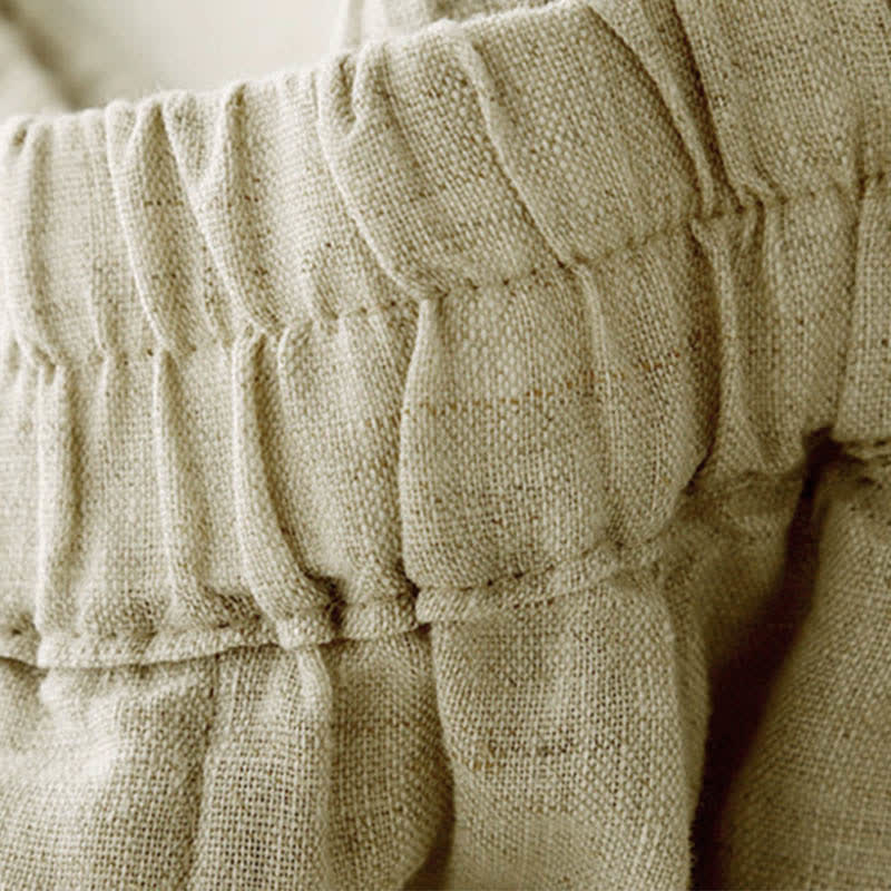 Buddha Stones Summer Linen Women's Tapered Pants With Pockets - image 14