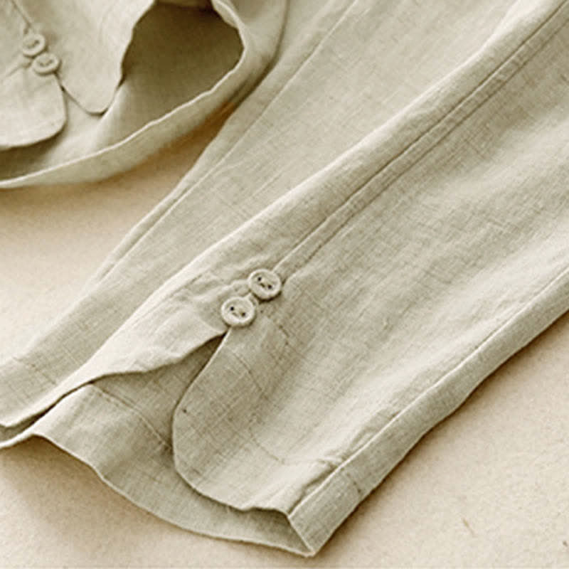 Buddha Stones Summer Linen Women's Tapered Pants With Pockets - image 11