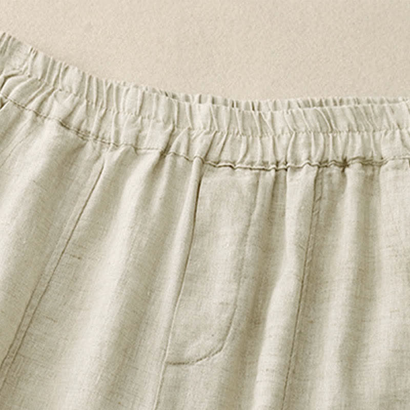 Buddha Stones Summer Linen Women's Tapered Pants With Pockets - image 12