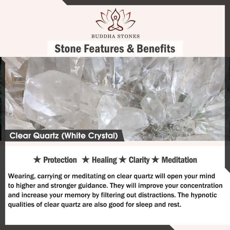 Buddha Stones Cute Cat Design Blue Lace Agate Clear Quartz  Beaded Bracelet - image 3