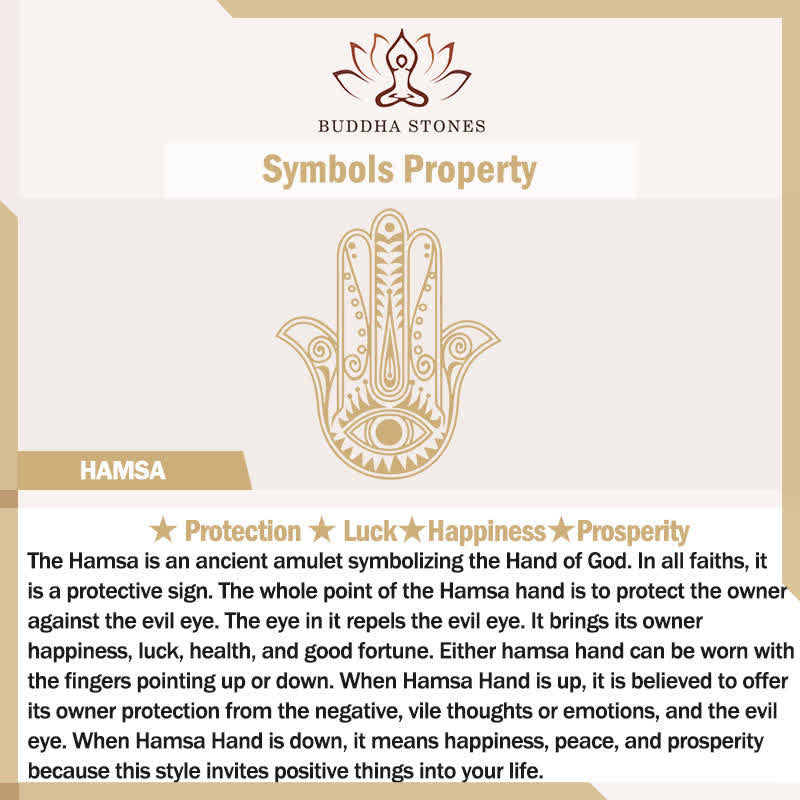 Buddha Stones Lava Rock Hamsa Palm Protection Handcrafted Round Bracelet - image 6