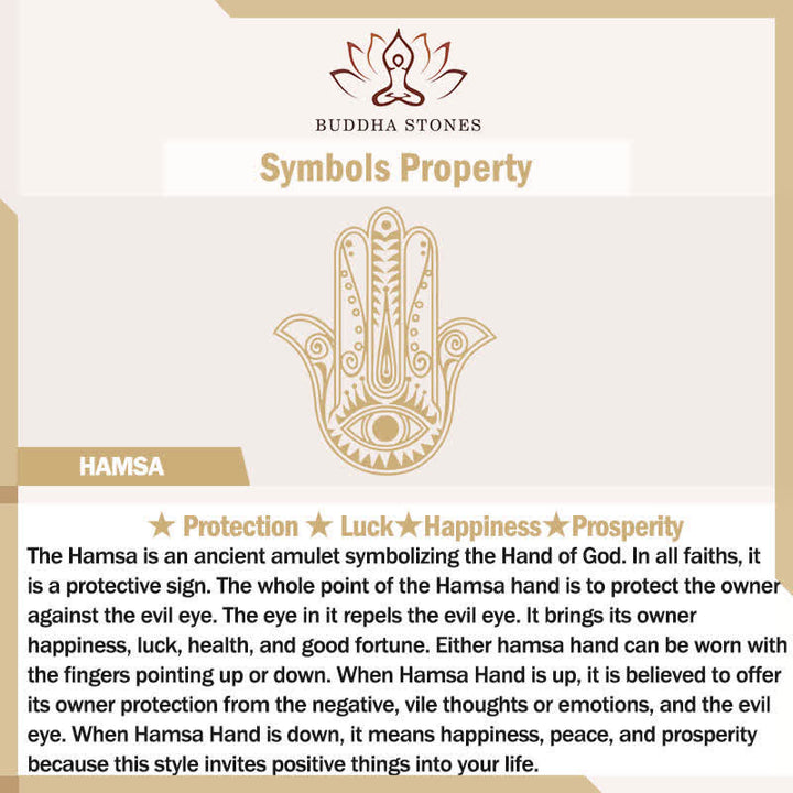 Buddha Stones Lava Rock Hamsa Palm Protection Handcrafted Round Bracelet - image 6
