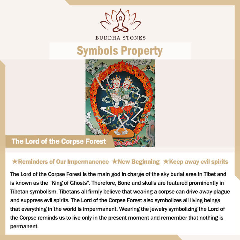 Buddha Stones Bone Beads Lord of the Corpse Forest Strength and Protection Bracelet - image 1