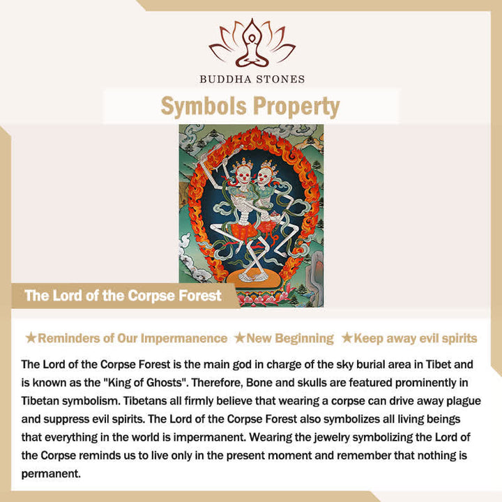 Buddha Stones Tibetan Hand Carved Bone Bead Lord of the Corpse Forest Protection Bracelet - image 5