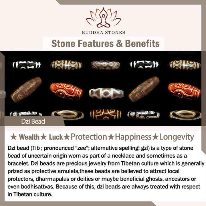 Buddha Stones Tibetan Dzi Bead Bone Braided Multicolor String Blessings Bracelet - image 5