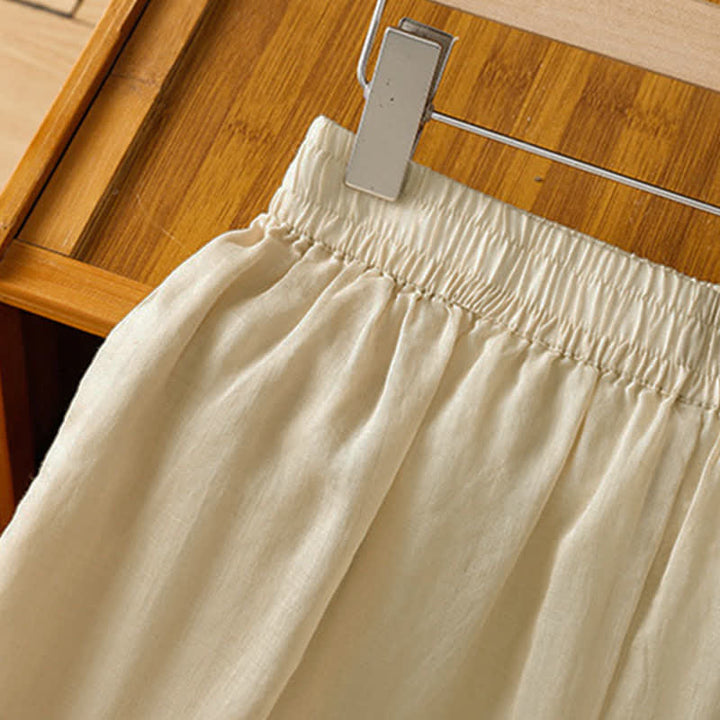 Buddha Stones Summer Boho Embroidery Solid Women's Wide Leg Pants With Pockets - image 21