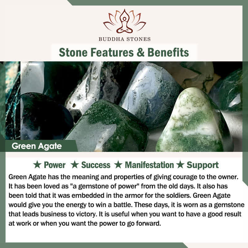 Buddha Stones Natural Green Agate Om Mani Padme Hum Color Change PiXiu Success Bracelet - image 5