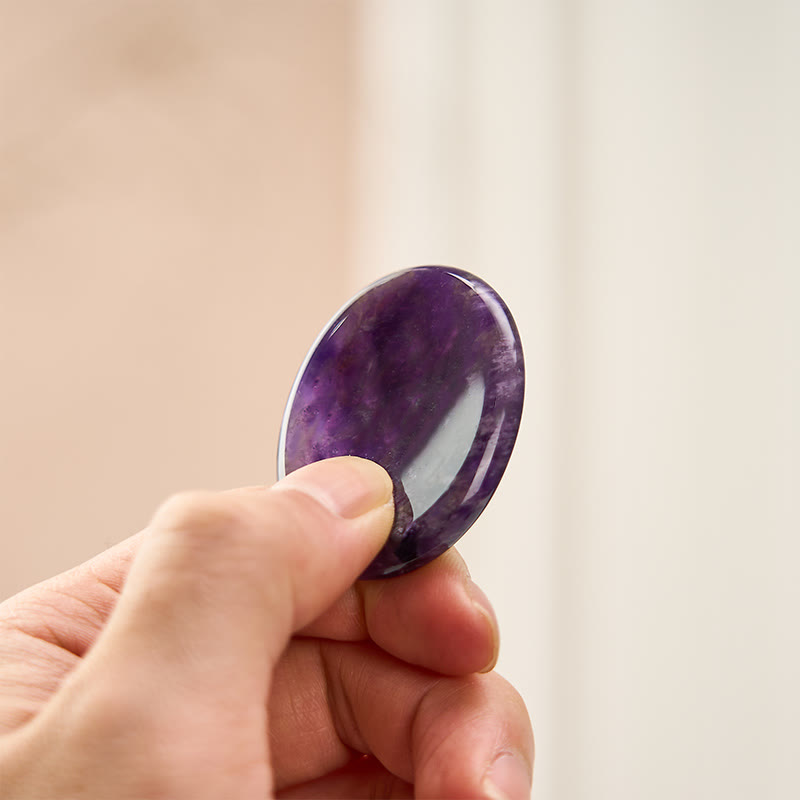 Buddha Stones Calm & Strength Natural Small Amethyst Worry Stone Balance Crystal Decor 3.5*4.5cm - Natural Amethyst(Color May Vary) 3.5*4.5cm - image 0