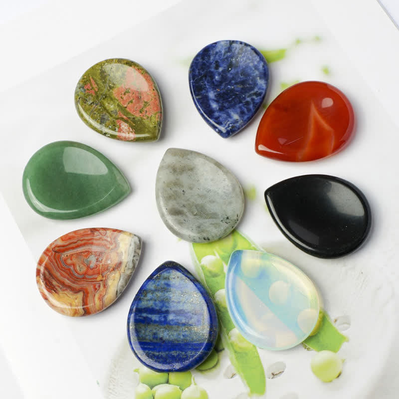 Buddha Stones Teardrop Shape Worry Stone Protection Crystal Decor 45*35*8mm - image 0