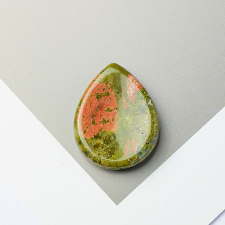 Buddha Stones Teardrop Shape Worry Stone Protection Crystal Decor 45*35*8mm - Unakite - 45*35*8mm - image 13