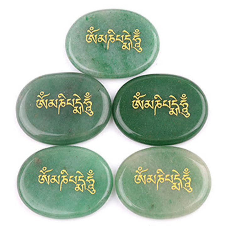 Buddha Stones Om Mani Padme Hum Amethyst Tiger Eye Palm Stone Crystal Decor 35*45mm - image 22