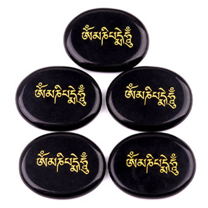 Buddha Stones Om Mani Padme Hum Amethyst Tiger Eye Palm Stone Crystal Decor 35*45mm - image 10