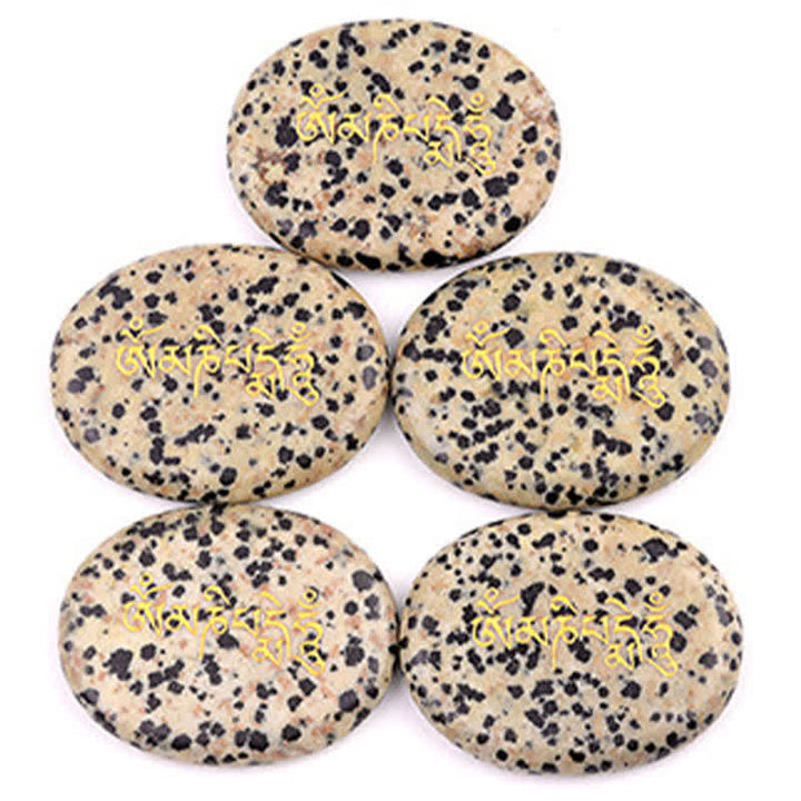 Buddha Stones Om Mani Padme Hum Amethyst Tiger Eye Palm Stone Crystal Decor 35*45mm - image 13