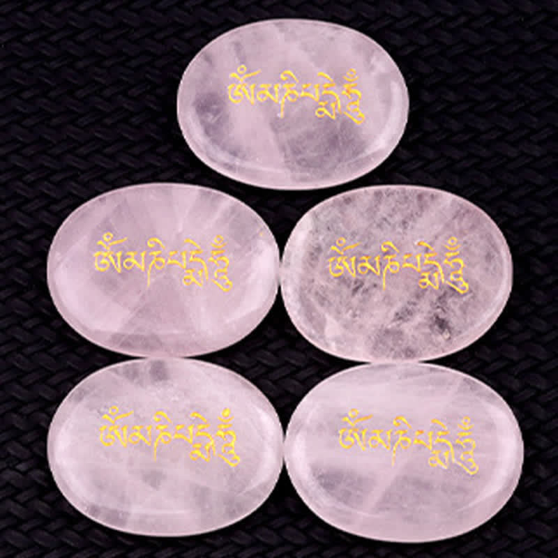 Buddha Stones Om Mani Padme Hum Amethyst Tiger Eye Palm Stone Crystal Decor 35*45mm - image 28