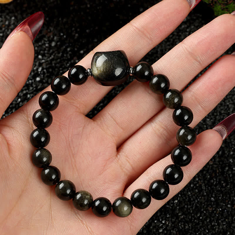 Buddha Stones Cute Cat Design Blue Lace Agate Clear Quartz  Beaded Bracelet - image 25