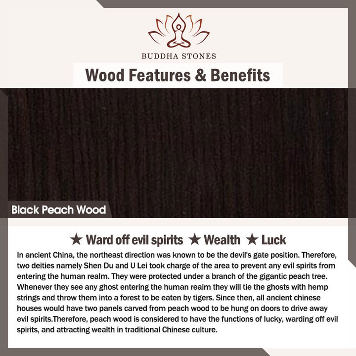Buddha Stones Peach Wood Dragon Phoenix Protection Square Incense Burners - image 2
