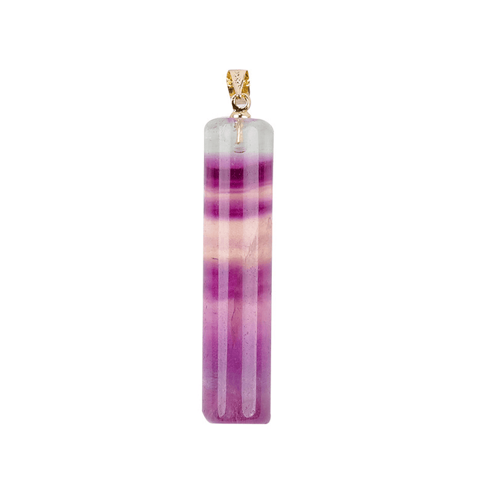 Buddha Stones Natural Colorful Fluorite Cylindrical Protection Necklace Pendant - image 11