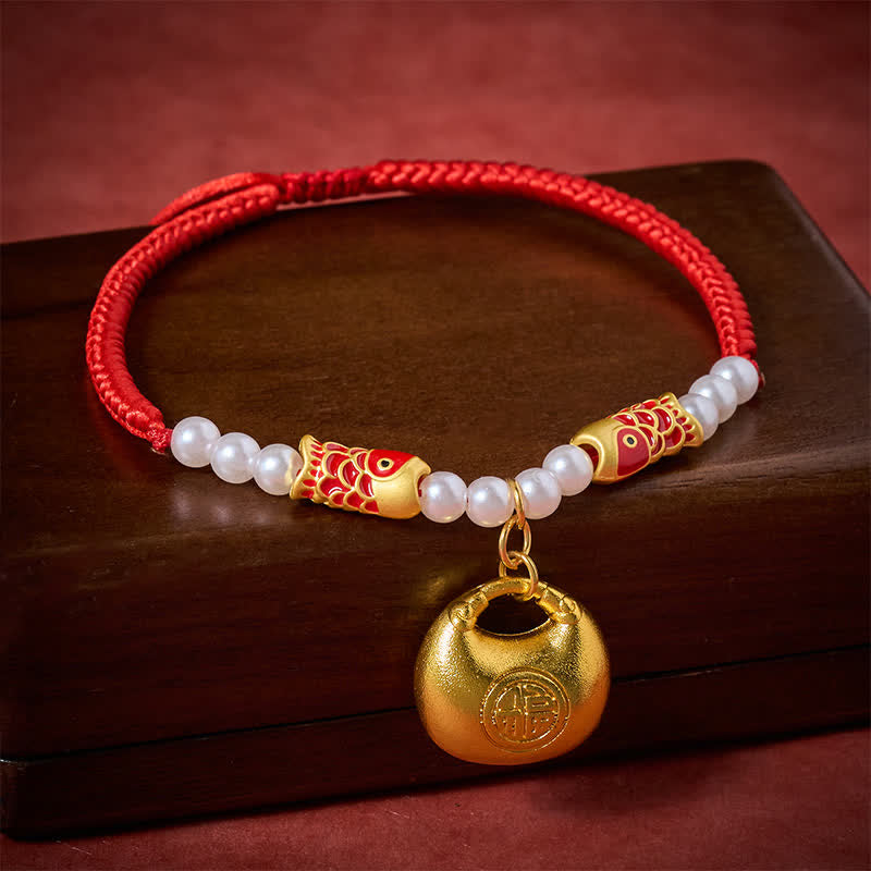 Buddha Stones Red String Plaited Koi Fish Fu Character Fortune Adjustable Cats Dogs Pet Collar - image 3