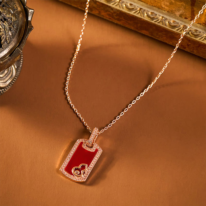 Buddha Stones Gourd Hollow Design Copper Protection Necklace Pendant - image 1