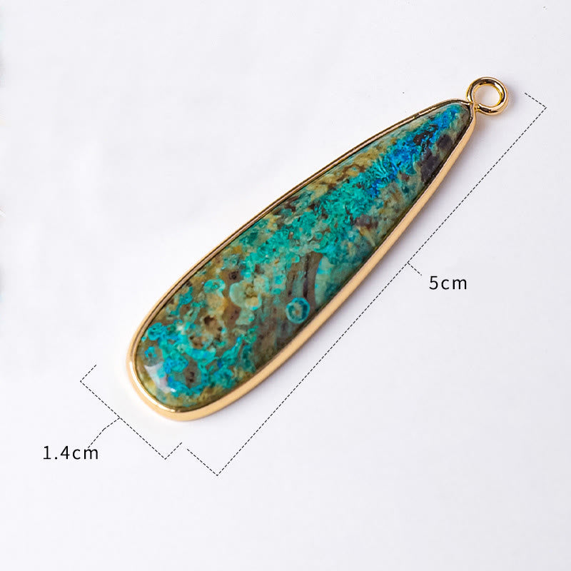 Buddha Stones Natural Stone Sea Sediment Jasper Agate Teardrop Shape Protection Necklace Pendant - image 6