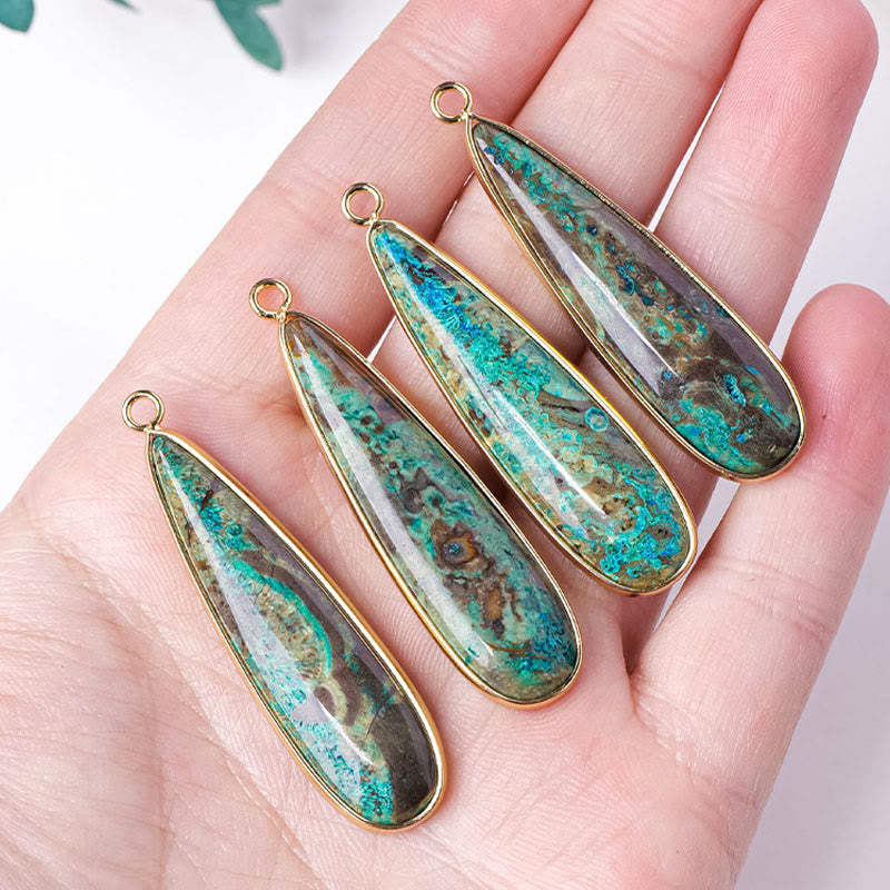 Buddha Stones Natural Stone Sea Sediment Jasper Agate Teardrop Shape Protection Necklace Pendant - image 11