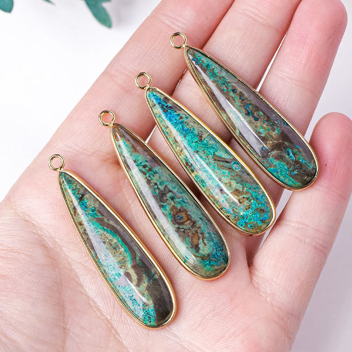 Buddha Stones Natural Stone Sea Sediment Jasper Agate Teardrop Shape Protection Necklace Pendant - image 11