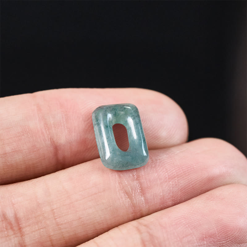 Buddha Stones Mini Square Green Jade Abundance Necklace Pendant - image 12