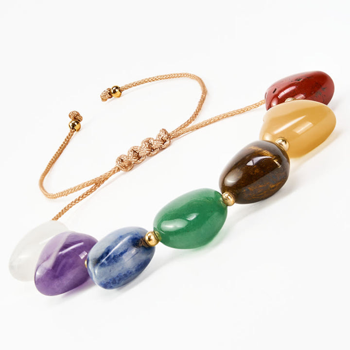 Buddha Stones Love Heart Red Agate Amethyst Green Aventurine Colorful Crystal Confidence Braided Bracelet - image 3